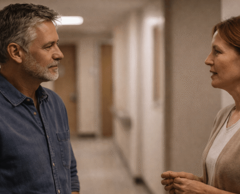 Couple discussing Divorce and Estate Planning matters in a private setting