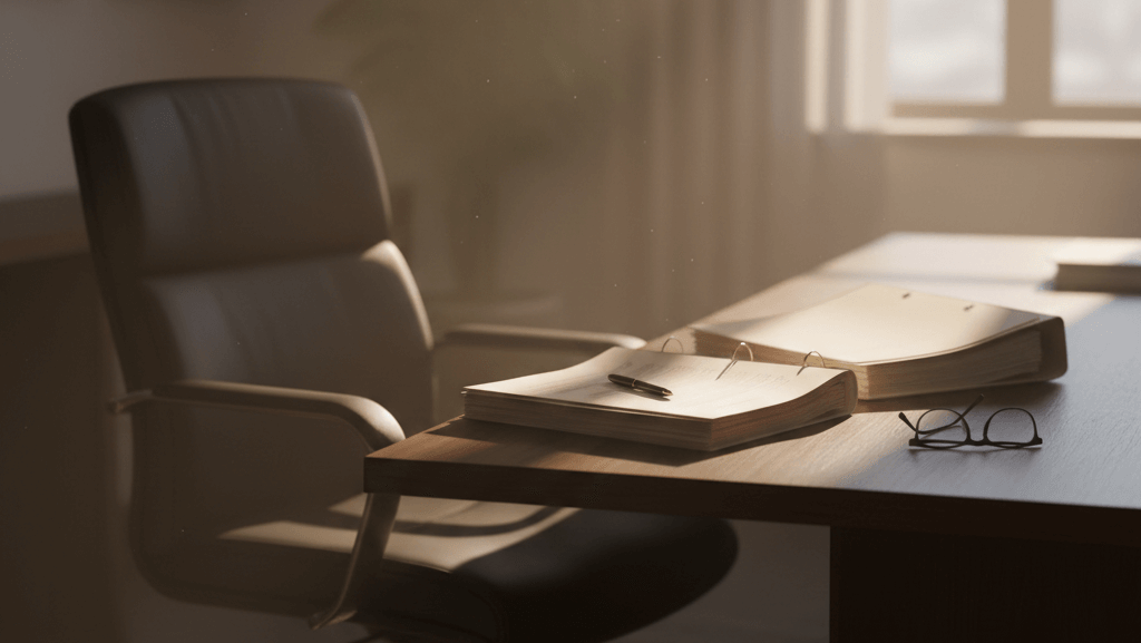 Legal files on desk representing life insurance probate